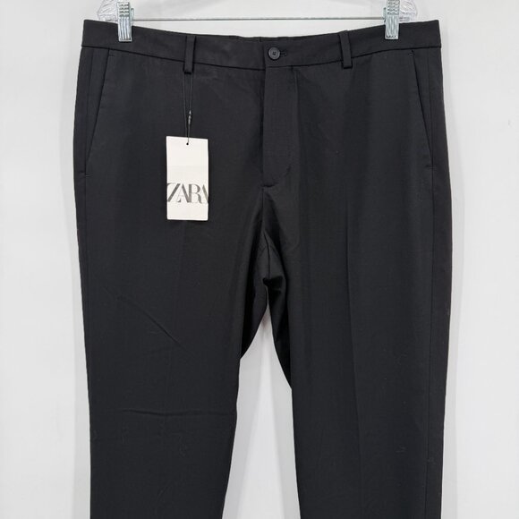 ZARA Men’s Slim Fit Dress Pants Black Size 36 NWT - Picture 2 of 12